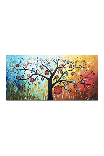 artnova Картина  "Дървото на живота ", ръчно рисувана, 120x60 см, маслена на ...