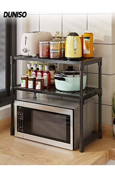 DUNISO 2-Tier Kitchen Storage Rack, Multifunctional Microwave rack,Countertop...