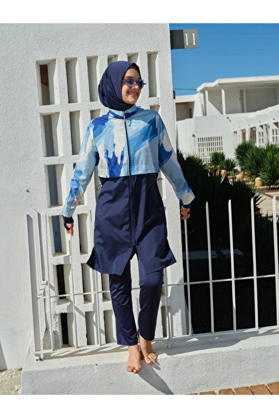 ALFASA Finger-Looped Crop Hijab Swimsuit - Alf26353