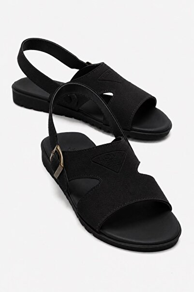 CCWAY AYAKKABI Buckle Cross Women's Sandals Black