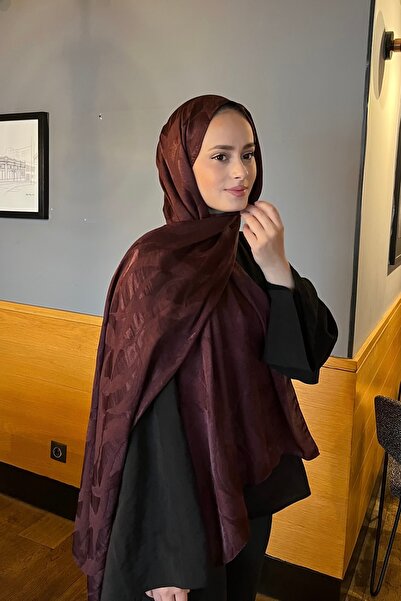 YILDIZ SCARFS Premium Jacquard Shawl Ivy Pattern - Burgundy