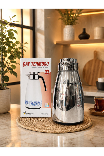 BAYKAL HOME Penguen 1.9 Litre Cam Çay Termosu