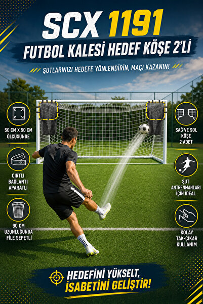SCUCS SCX 1191 Futbol Kalesi Hedef Köşe 2’li - 50 cm x 50 cm - 90 cm File Sep...