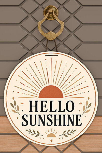 Dormot Home Modern Written Sun Themed Round Door Ornament Digital Printing 30...