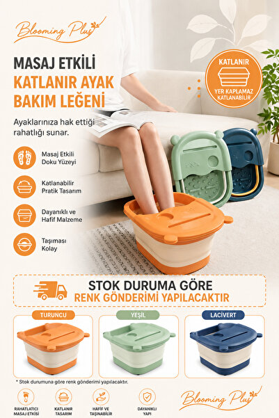 Blooming Plus Masaj Etkili Katlanır Ayak Bakım Leğeni - Pedikür ve Ayak Yıkam...