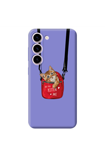 Other Samsung S23 Plus Are you kitten Purple Colored Silicone TPU Θήκη
