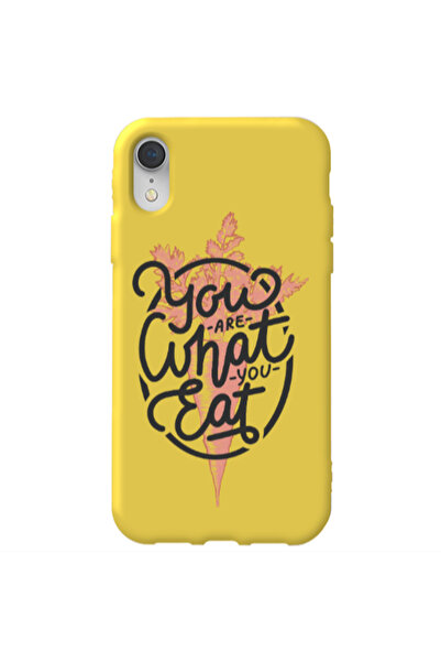 Other Apple iPhone Xr You are What You Eat Yellow Colored Silicone TPU Θήκη