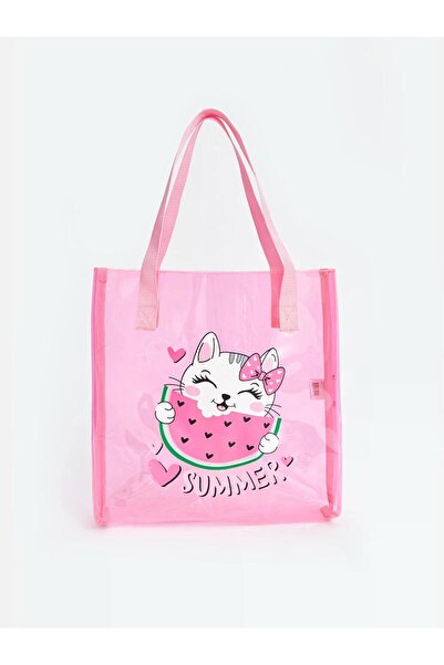 LC Waikiki LCW ACCESSORIES Плажна чанта за момичета с котешки принт