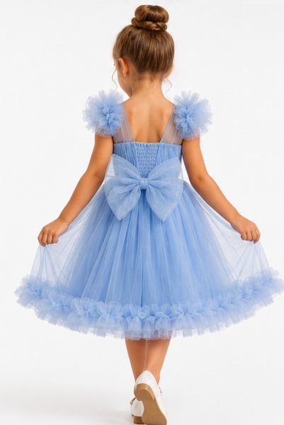 AHENGİM Girl's Princess Model Tulle Graduation Dress Ak230