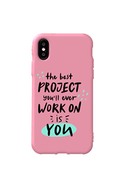Other Apple iPhone Xs The Best Project Pink Colored Silicone TPU Θήκη
