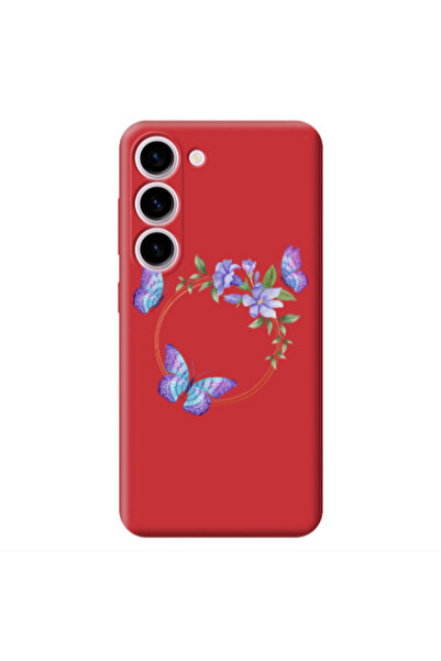 Other Samsung S23 Plus Butterfly on the ring Red Colored Silicone TPU Θήκη