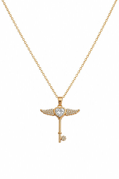 Ege via jewelry Egevia Melek Kanatlı Kalp Anahtar Kolye