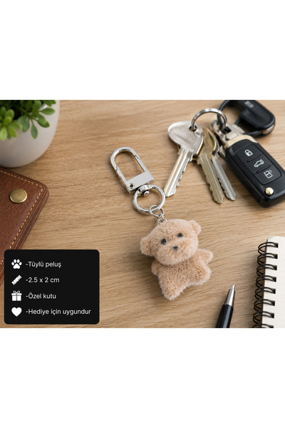 HER ŞEY NOTA www.herseynota.com Cute Plush Teddy Bear Charm Keychain Gift Acc...