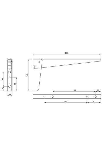 OEM Consola rabatabila 30cm