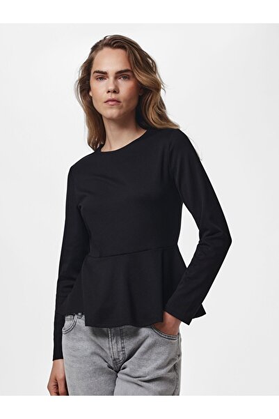 PIECES Oberteil mit langen Ärmeln PCALISA PEPLUM