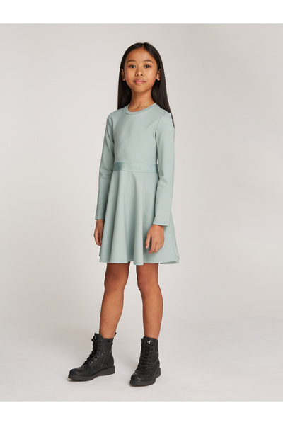 Calvin Klein Girls Green Long Sleeve Mini Dresses