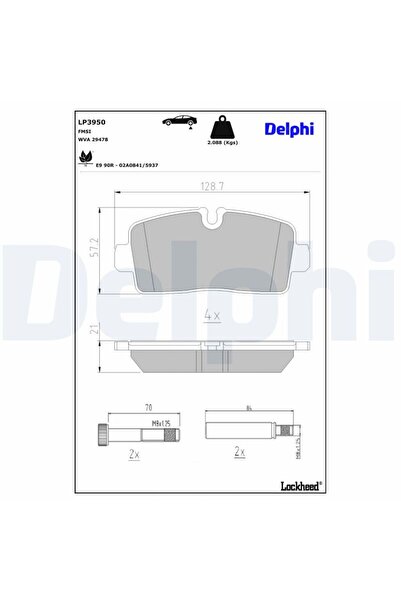 DELPHİ Placute Frana Spate (cu Un Bara de Amortizare) Iveco Daily Vi 2.3d-ele...