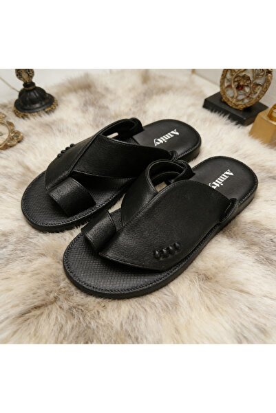 GlobalOne Mart Traditional Arabian Men Leather Sandals Ergonomic Footbed, One...