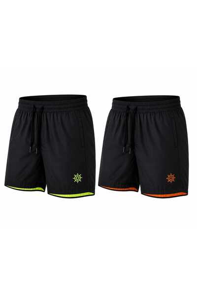 atlanticsport Men's Swim Shorts 2-Piece Swim Shorts with Rudder Logo