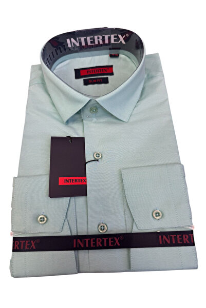 OEM Camasa barbati, mint deschis, slim fit, maneca lunga, bumbac-poliester, m...