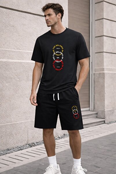 x-compass life Unisex Oversize T-Shirt Shorts Set Printed Summer Casual Sport...