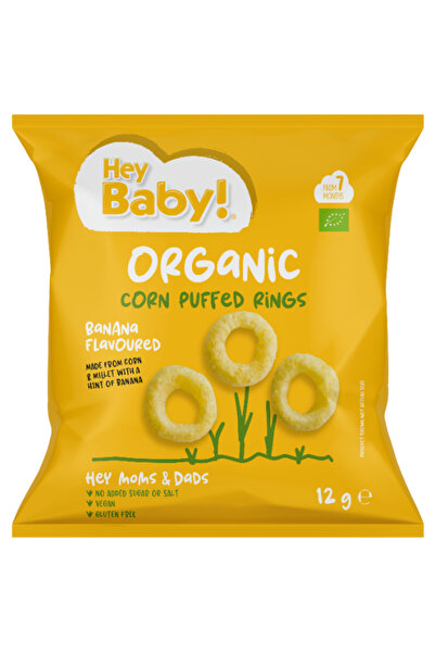 HEY BABY ! | Organic Corn Puffs Banana Flavoured Βιολογικό Σνακ Καλαμποκιού μ...