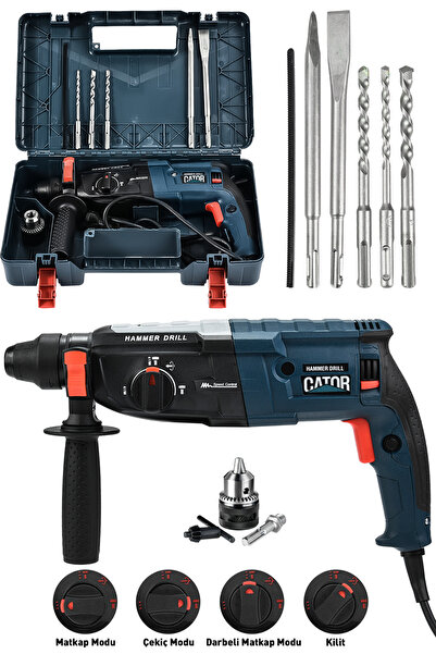 CATOR 850W Metal Şanzıman Bakır Sargı Darbeli Matkap 2-28mm Kırıcı Delici Hilti