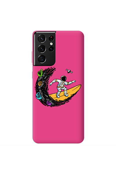 Other Samsung S21 Ultra Surf in space Fuchsia Colored Silicone TPU Θήκη