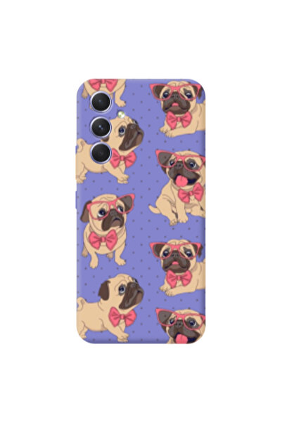 Other Samsung A56 Dog Spectacled Purple Colored Silicone TPU Θήκη