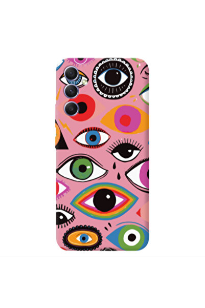 Other Samsung A15 5G Colorful eyes Pink Colored Silicone TPU Θήκη