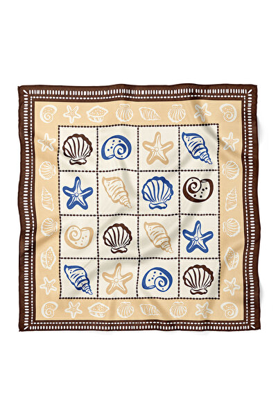 nehir eşarp Sea Motif Scarf Bandana 70X70 cm