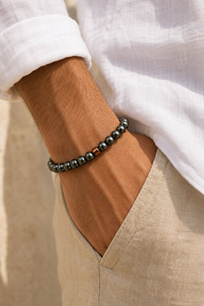 Orenda Design Hematite Men's Bracelet |   Grounding & Power Focus |   Natural...
