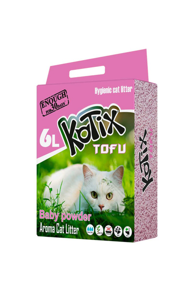 KOTIX Așternut igienic pentru pisici TOFU cu pulbere de talc 6L, 2.5kg