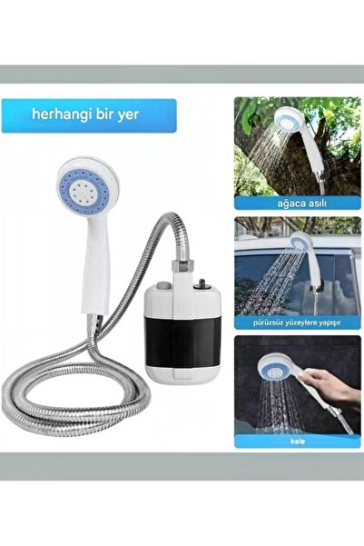 lstri Kamp Karavan Taşınabilir Şarjlı Duş Pompası açık başlığı banyo için 3.7...