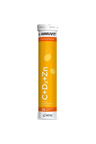 immuvit Λερίβα Φάρμα Βιταμίνη C+D3+Zn για το Ανοσοποιητικό Σύστημα Λεμόνι 20 ...