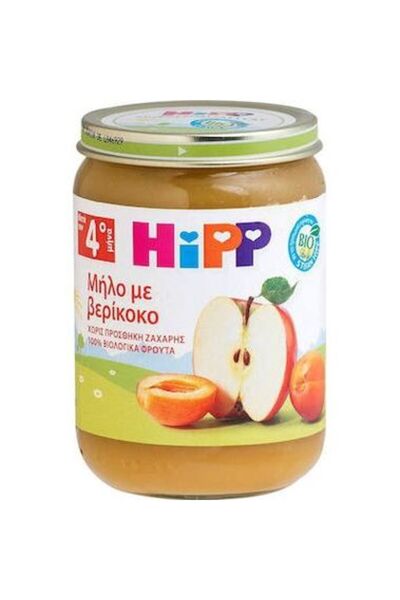 Hipp Πουρές Φρούτων Μήλο με Βερίκοκο 4μ+ 190γρ Χωρίς Γλουτένη