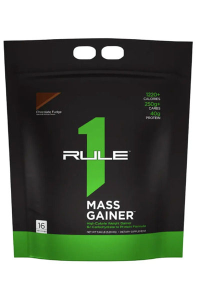 Rule 1 Mass Gainer 11.43 LB Chocolate Fudge | High-Calorie Protein Powder for...