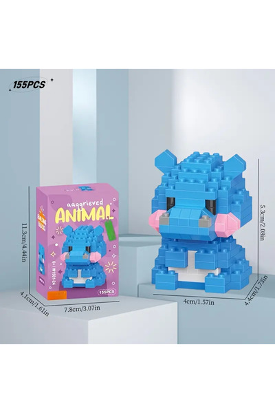 womistore Animal Cute Hippo Block Building Block Figure