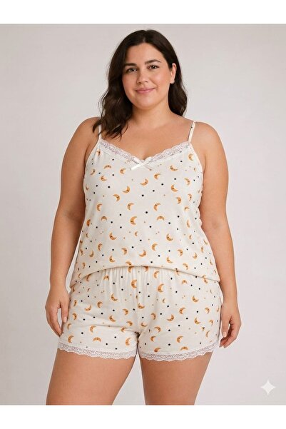 allure underwear Moon Pattern Oversized Shorts Set