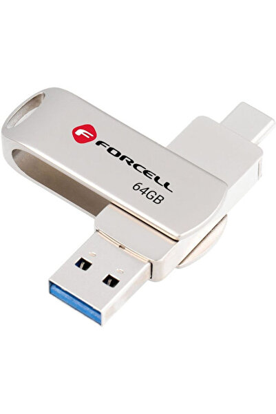Forcell 64GB USB 3.2 Στικάκι Ασημί