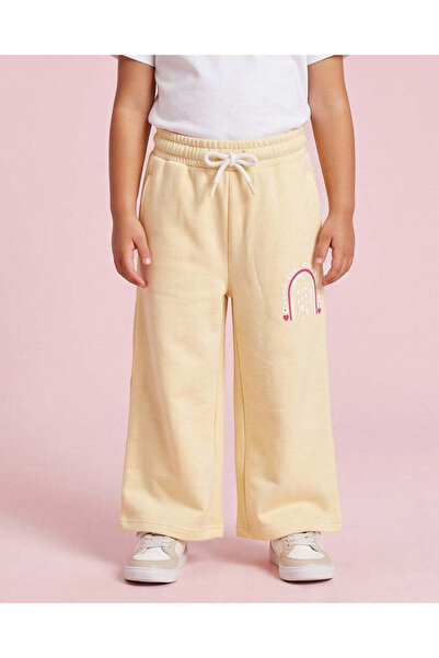 REDTAG Girls Yellow Placement Print Track Pants