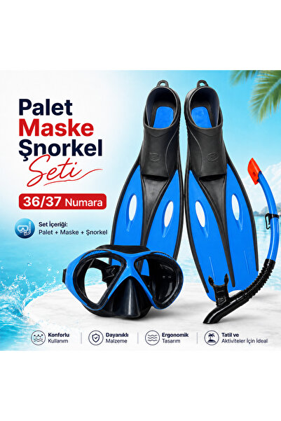 Sea Walker Çantalı Yüzücü Paleti 36-37 / STAR DIVING Maske + Şnorkel Set