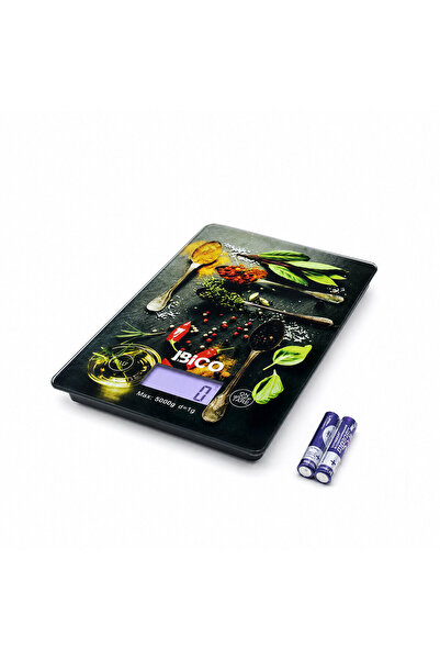 AyPenye Cam Mutfak Tartısı Terazi Lcd Ekran 5KG/1GR Pilli Gr/oz/ml/ıb Ölçüm İ11-028