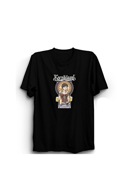 ZOKAWEAR كوربيكلاني، رجل ذو خطة، تي شيرت مطبوع عليه فرقة موسيقى روك ميتال، مص...