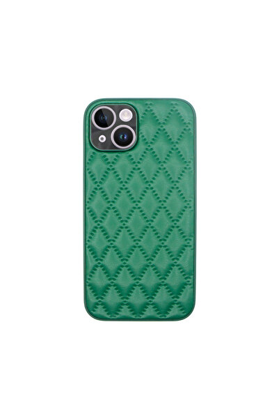 Vivid Diamond Shape PU Leather Case Apple iPhone 14 Green
