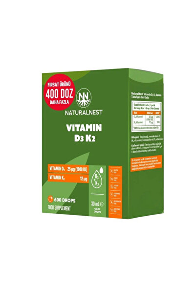 Naturalnest Vitamin D3k2 Takviye Edici Gıda 30 ml