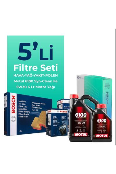 Bosch Ford Connect 1.8 Dizel Filtre Bakım Seti Motul Motor Yağlı (2002-2013) 5 Li