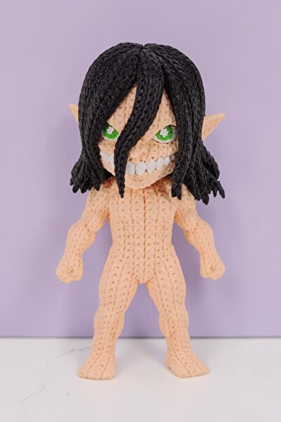 Hunga Attack on Titan - Eren Titan - Yün Örgü Görünümlü Figür