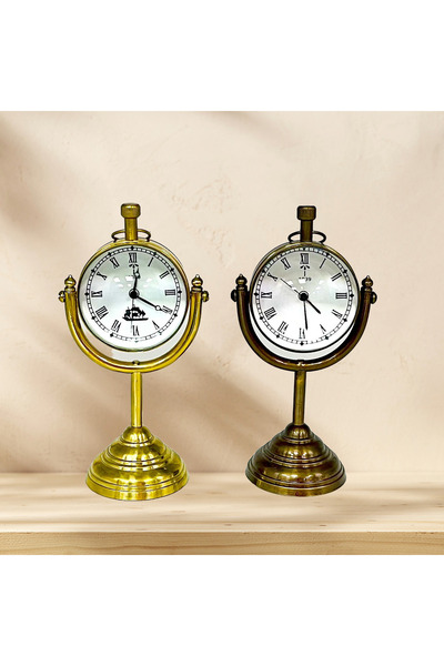 Al Athar Arts Brass Nautical Table Watch Handcrafted Antique Finish Homes and...