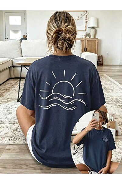 DASH WEAR Unisex Men/Women Lines of Summer Custom Printed Oversize Cotton Cre...
